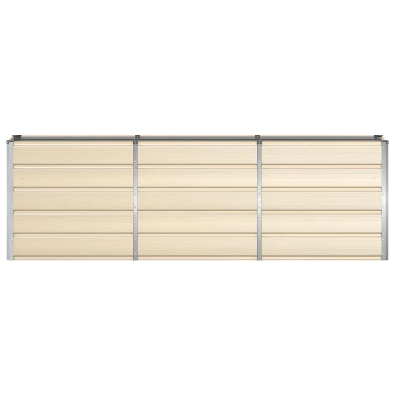 Jardinière moderne design minimaliste terrasse 160 x 40 x 75 cm en acier ivoire 02_0059142