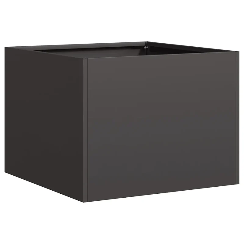 Jardinière en acier laminé à froid noire 40 x 40 x 30 cm design moderne extérieur espace vert 02_0051576