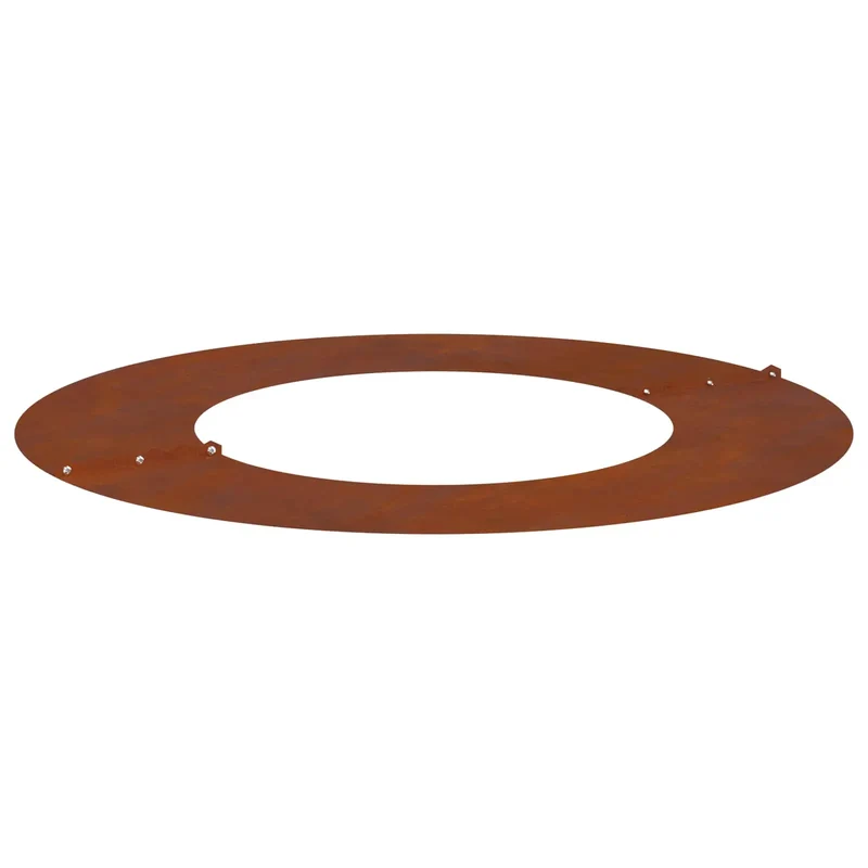 Anneau d'arbre plat extérieur 70 x 70 cm protection racinaire moderne jardin en acier patiné marron 02_0052311