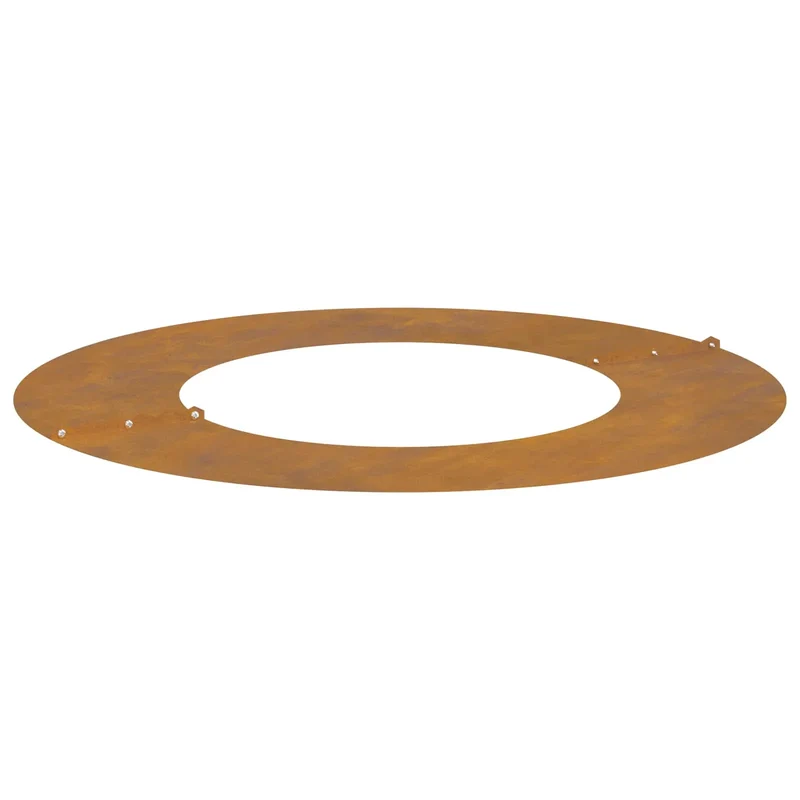 Anneau d'arbre plat extérieur 70 x 70 cm protection racinaire moderne jardin en acier patiné marron 02_0052311