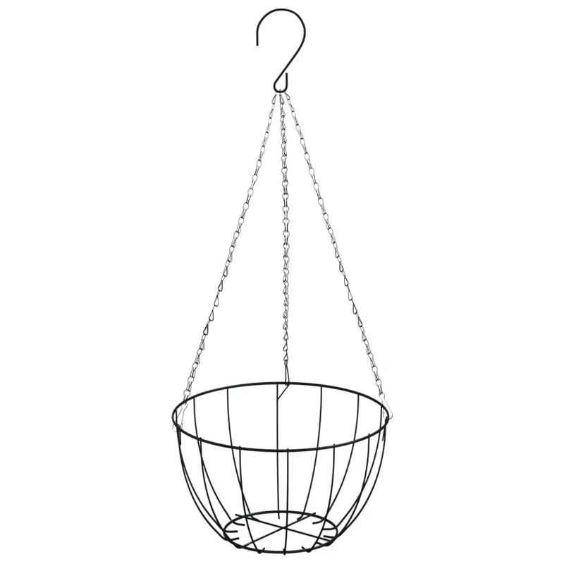 Lot de 4 supports de panier suspendu polyvalents jardin 29,5 x 26 cm en acier noir 02_0055339