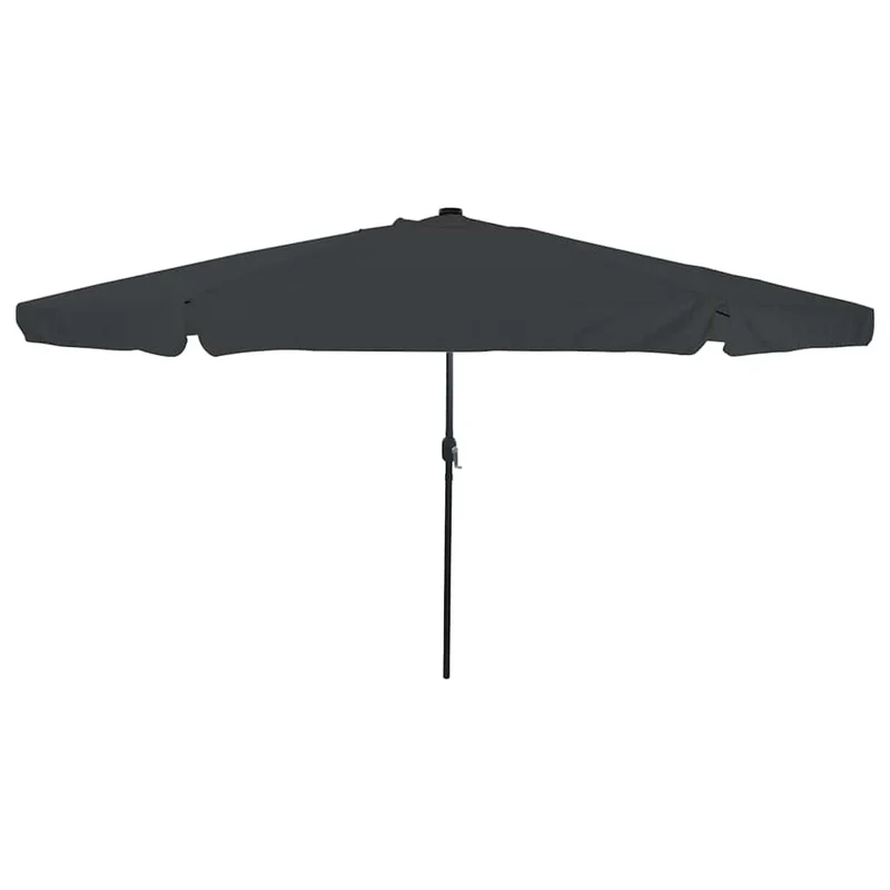 Parasol de jardin rond moderne 395 x 395 x 245 cm éclaire LED durable terrasse en polyester anthracite 02_0058789
