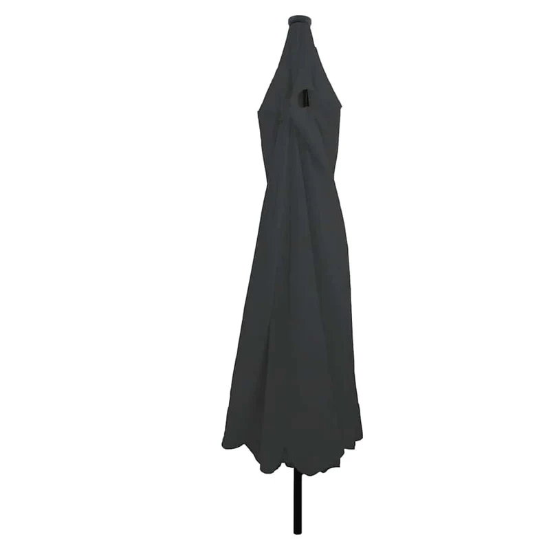 Parasol de jardin rond moderne 395 x 395 x 245 cm éclaire LED durable terrasse en polyester anthracite 02_0058789