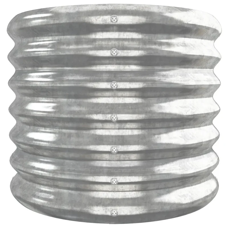 Lit surélevé de jardin ovale 260 x 40 x 36 cm robuste résistant aux intempéries en acier galvanisé argenté 02_0046562
