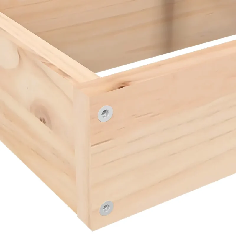 Jardinière en bois de pin massif design en forme de L 80,5 x 79 x 36 cm extérieur 4 niveaux ambiance rustique 02_0048506