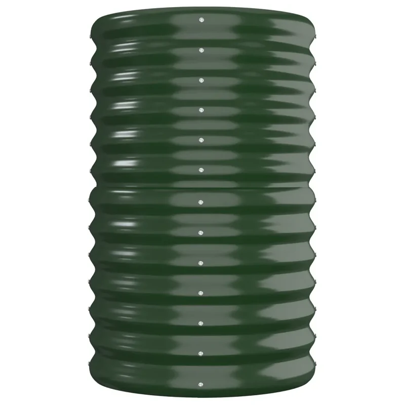 Lot de 1 lit surélevé de jardin ovale 260 x 40 x 68 cm résistant aux intempéries ambiance cosy en acier galvanisé vert 02_0046567