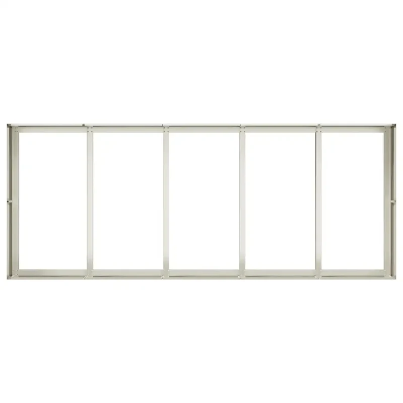 Jardinière extérieure style moderne fond ouvert 200 x 80 x 40 cm robuste décorative en acier blanc 02_0051536