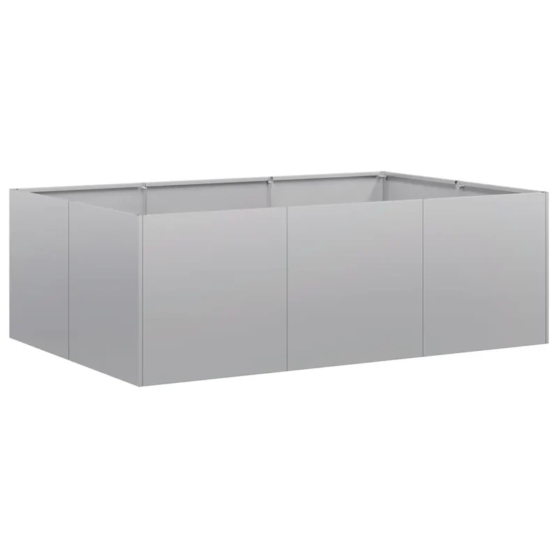 Jardinière rectangulaire moderne pour jardin équilibreur de terre 120 x 80 x 40 cm en acier galvanisé 02_0051533