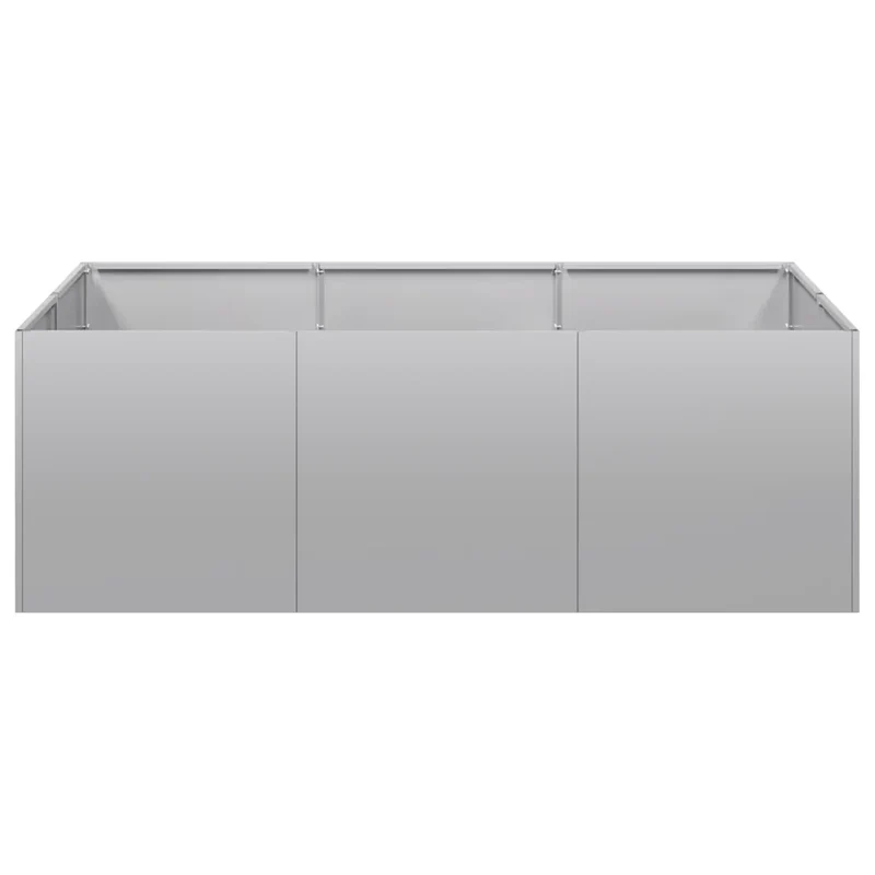 Jardinière rectangulaire moderne pour jardin équilibreur de terre 120 x 80 x 40 cm en acier galvanisé 02_0051533