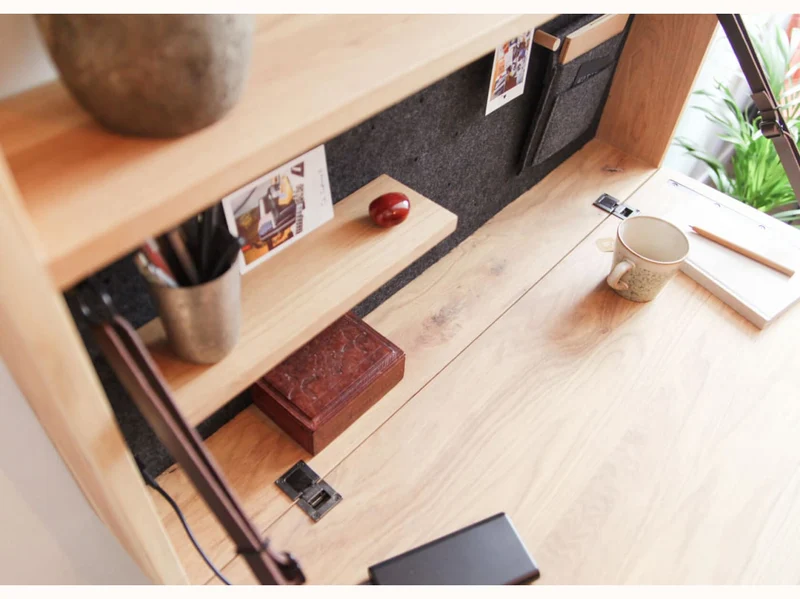 Bureau mural en bois massif Eyao x Kipli