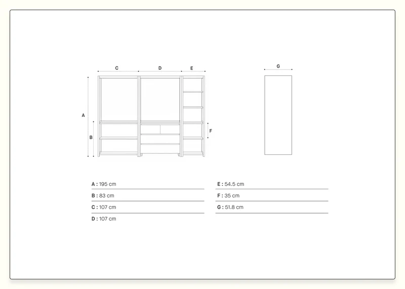 Dressing modulable en bois massif AVA
