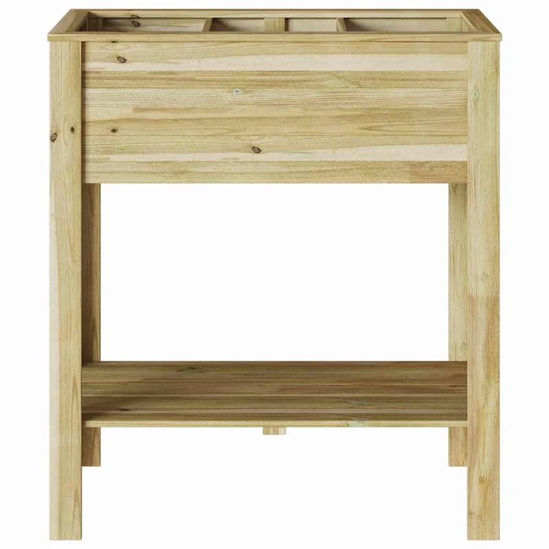 Pot de fleurs rectangulaire moderne durable jardin 85,5 x 46,5 x 96 cm en bois marron 02_0058971