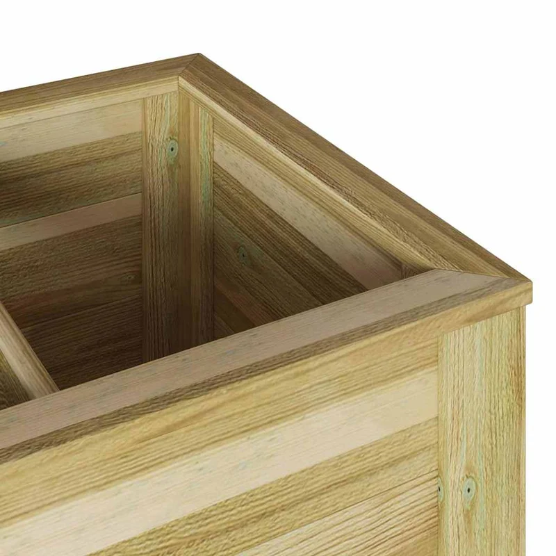 Pot de fleurs rectangulaire moderne durable jardin 85,5 x 46,5 x 96 cm en bois marron 02_0058971