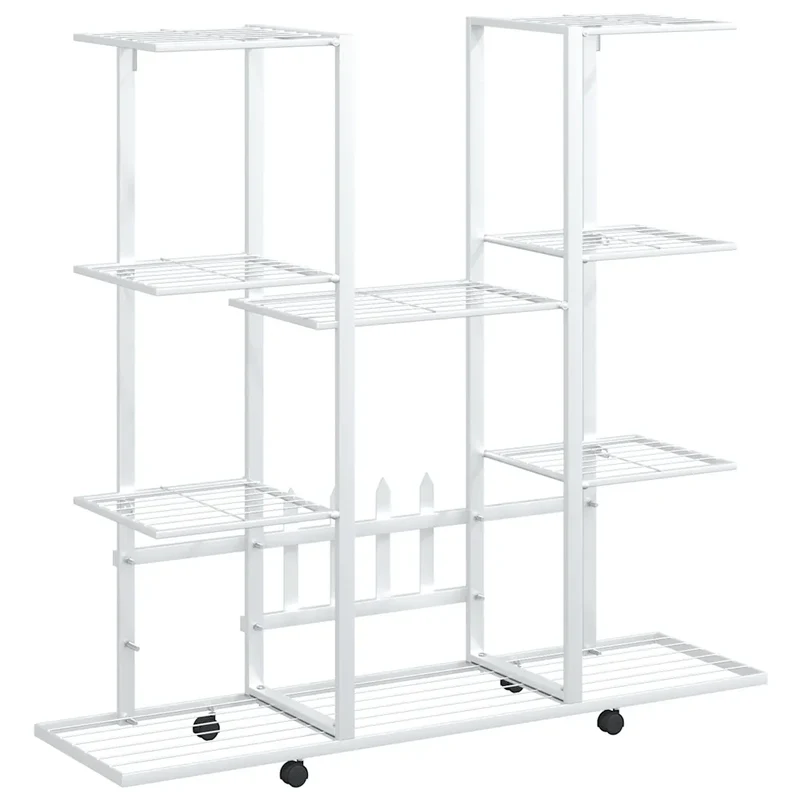 Jardinière avec roues design modulable salon jardin 94 x 24 x 91 cm en fer blanc 02_0047088