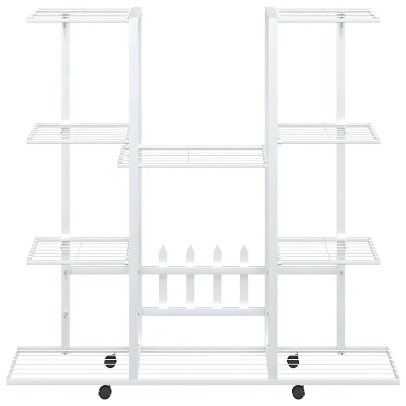 Jardinière avec roues design modulable salon jardin 94 x 24 x 91 cm en fer blanc 02_0047088