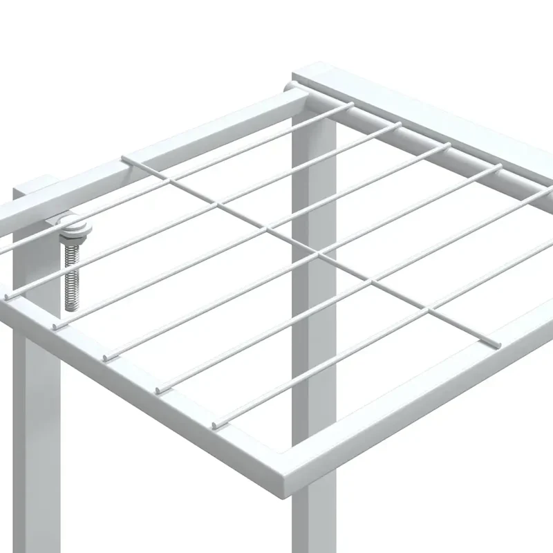 Jardinière avec roues design modulable salon jardin 94 x 24 x 91 cm en fer blanc 02_0047088