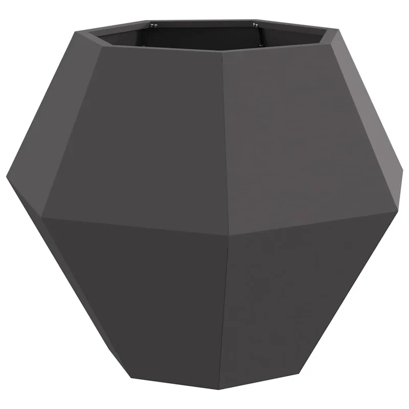 Lot de 2 jardinières rectangulaires pour extérieur 75 x 75 x 60 cm design pratique en acier noir 02_0053105