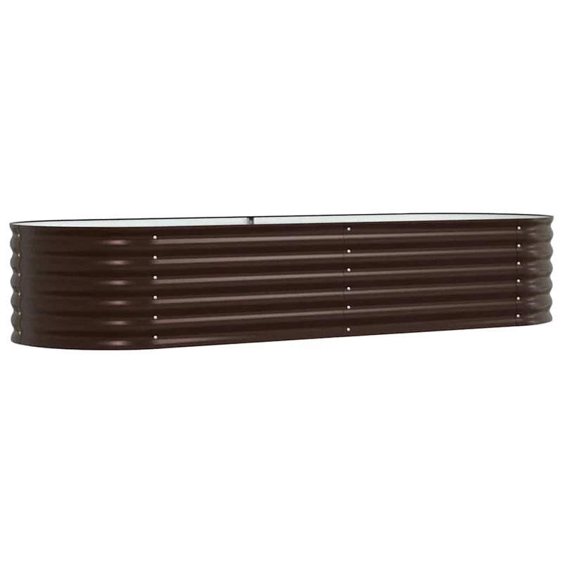 Jardinière surélevée moderne extérieur 240 x 80 x 44 cm design épuré durable en acier marron 02_0058919