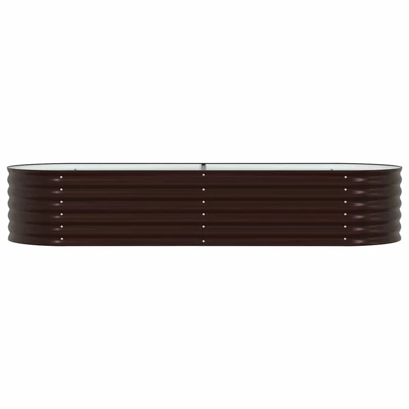 Jardinière surélevée moderne extérieur 240 x 80 x 44 cm design épuré durable en acier marron 02_0058919