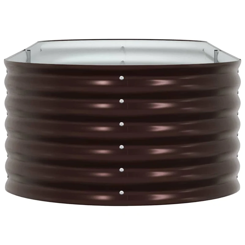Jardinière surélevée moderne extérieur 240 x 80 x 44 cm design épuré durable en acier marron 02_0058919