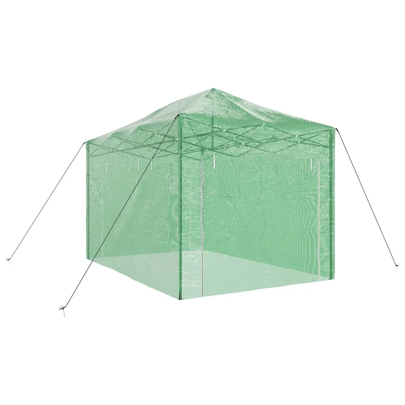 Serre de jardin rectangulaire pliable 280 x 410 x 315 cm accès facile design moderne en fer vert 02_0058859