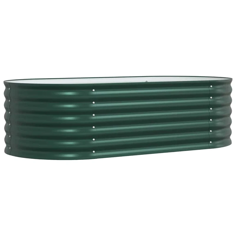Jardinière surélevée moderne design minimaliste extérieur 160 x 80 x 44 cm en acier vert 02_0058910
