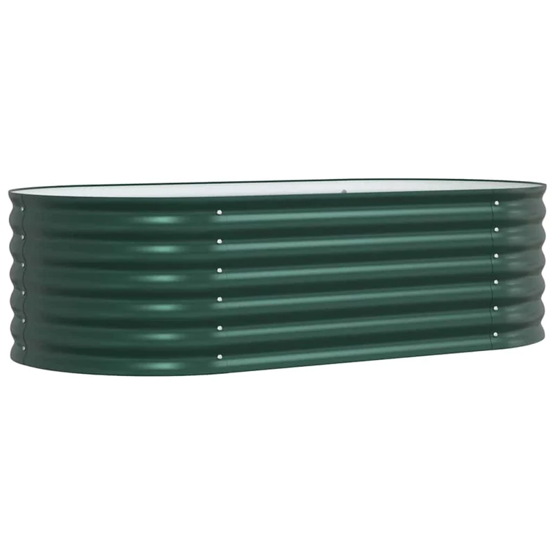 Jardinière surélevée moderne design minimaliste extérieur 160 x 80 x 44 cm en acier vert 02_0058910