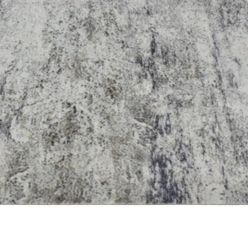 Tapis de cuisine lavable en velours impression béton 180 x 60 cm antidérapant élégant intérieur en polyamide gris 02_0046063