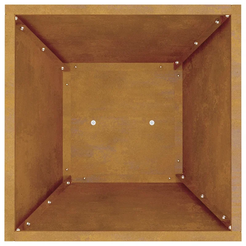 Jardinière à pilier extérieure design contemporain 35 x 35 x 73 cm en acier patiné argent 02_0052408