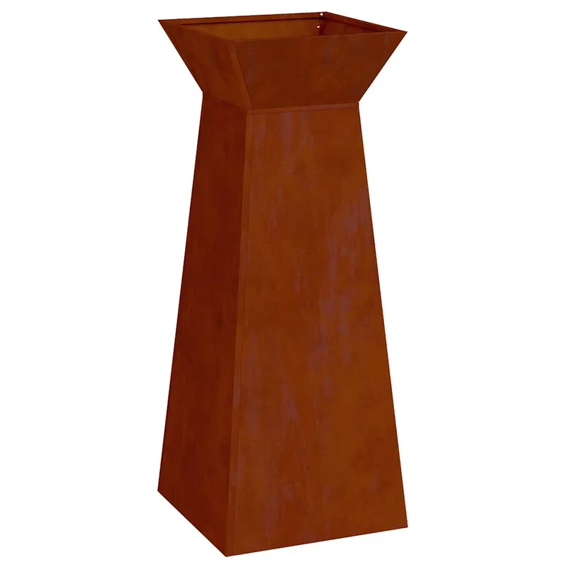 Jardinière à pilier extérieur design contemporain 40 x 40 x 101 cm durable en aluminium argent 02_0052422