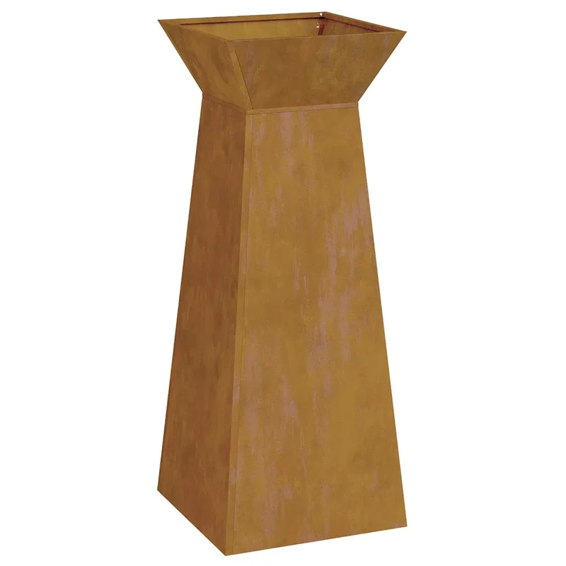 Jardinière à pilier extérieur design contemporain 40 x 40 x 101 cm durable en aluminium argent 02_0052422