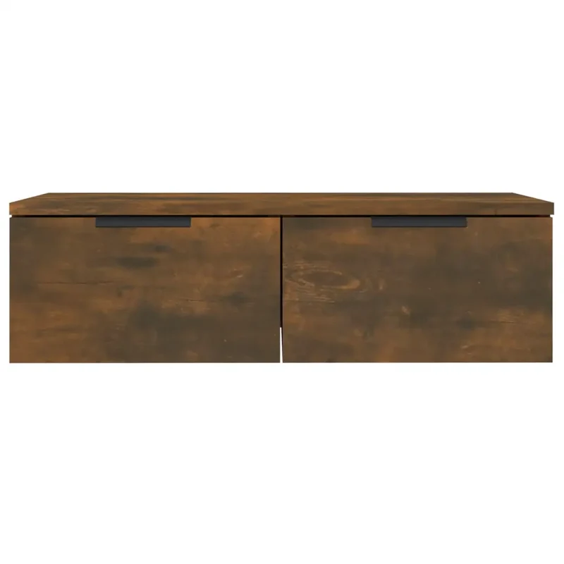 Lot de 2 armoires murales élégantes bois d'ingénierie 68 x 30 x 20 cm pour rangement organisé en bois chêne fumé 02_0055226