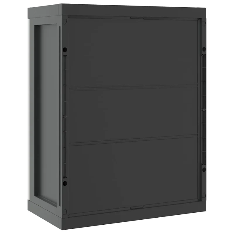 Armoire de rangement extérieure design compacte jardin 65 x 37 x 85 cm avec étagère réglable en PP gris 02_0047409