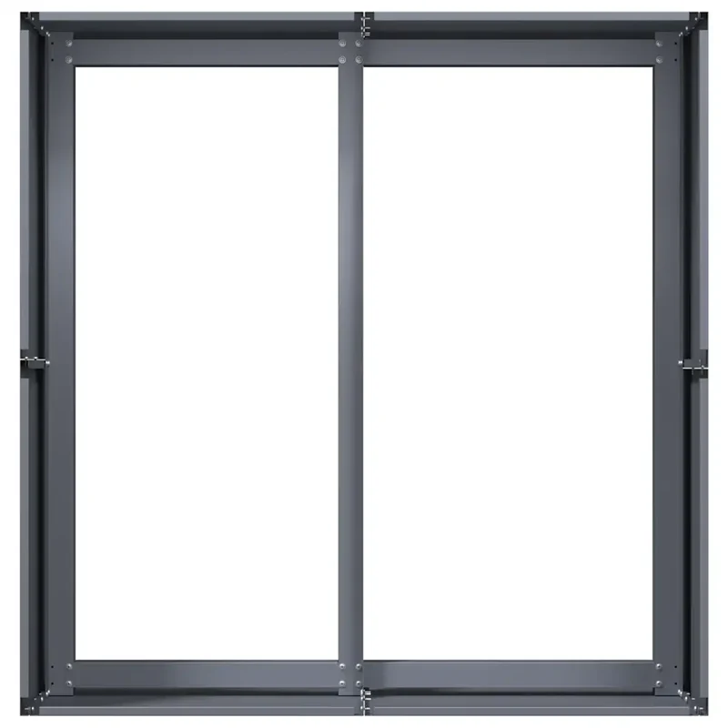 Jardinière carrée ouverte design moderne pour jardin balcon 80 x 80 x 40 cm en acier laminé à froid anthracite 02_0051525
