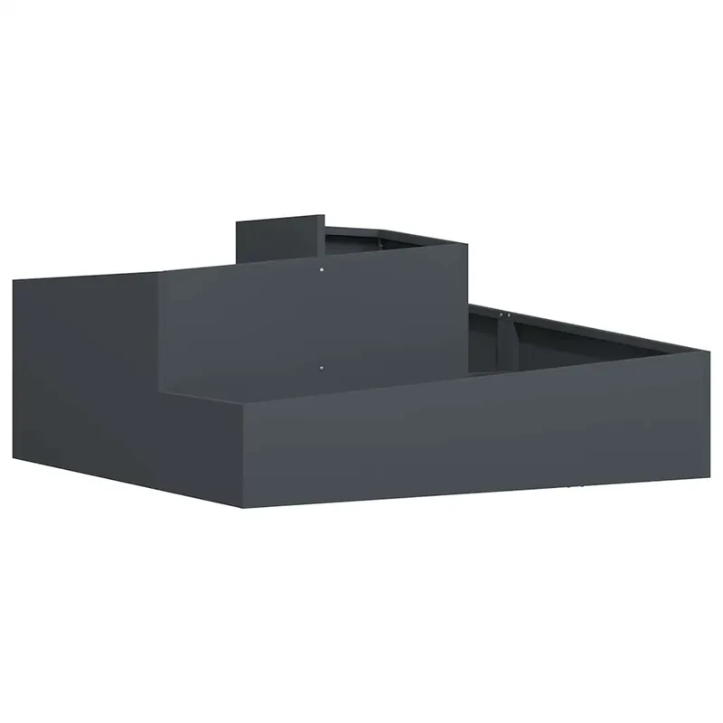 Cache-pot de jardin moderne 100 x 100 x 50 cm design élégant extérieur en acier anthracite 02_0052227