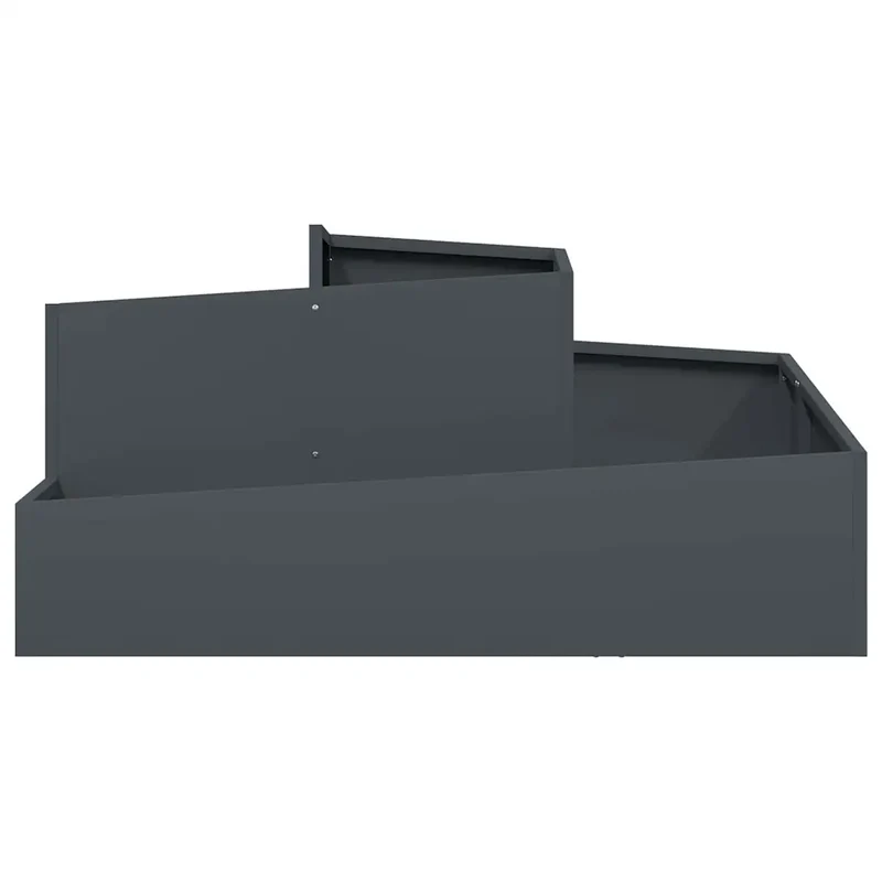 Cache-pot de jardin moderne 100 x 100 x 50 cm design élégant extérieur en acier anthracite 02_0052227