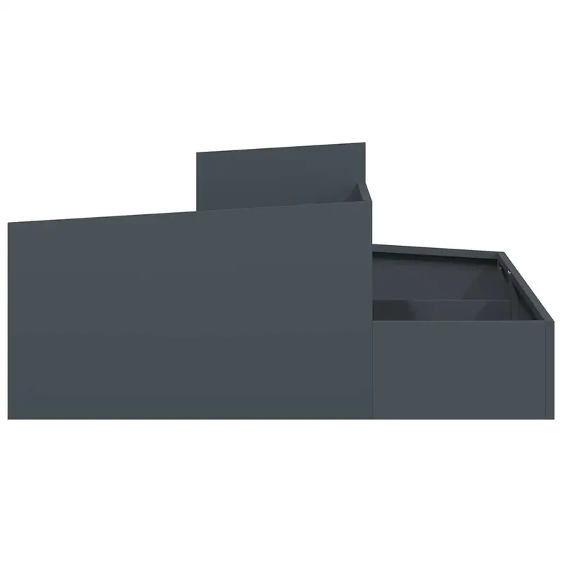 Cache-pot de jardin moderne 100 x 100 x 50 cm design élégant extérieur en acier anthracite 02_0052227