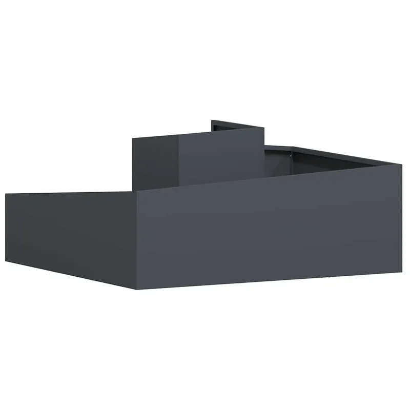 Cache-pot de jardin moderne 100 x 100 x 50 cm design élégant extérieur en acier anthracite 02_0052227
