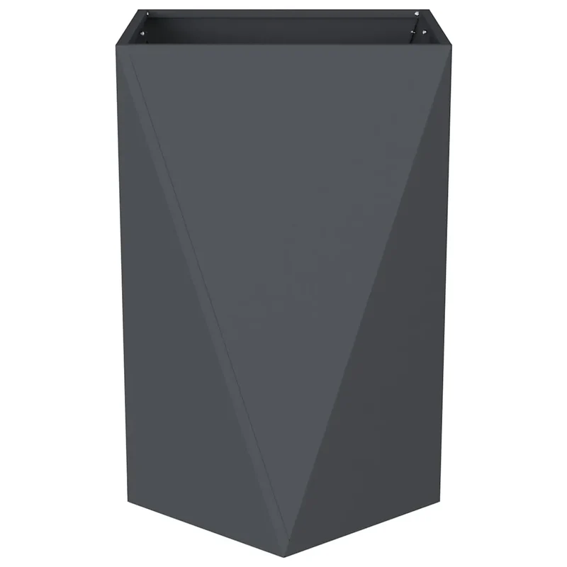 Lot de 2 jardinières modernes 50 x 50 x 75 cm design extérieur pratique en acier anthracite 02_0053039