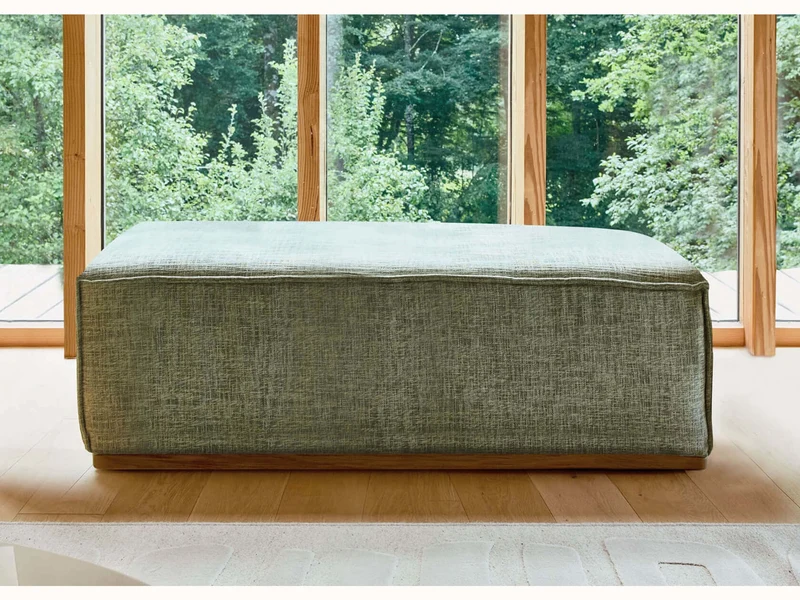 Pouf avec base en bois FOLIA