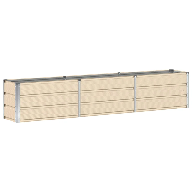 Jardinière design moderne minimaliste intérieur extérieur 240 x 40 x 45 cm en acier ivoire 02_0059141