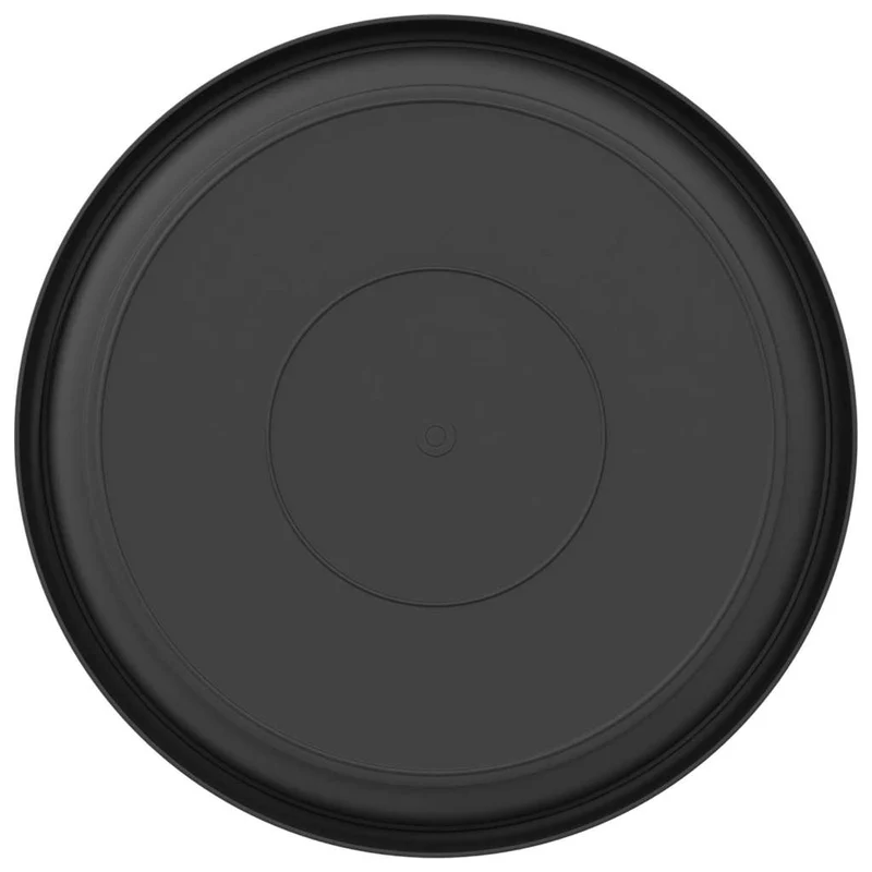 Lot de 6 plateaux à fleurs ronds 27 x 27 x 2,5 cm usage intérieur extérieur design moderne en plastique noir 02_0059345