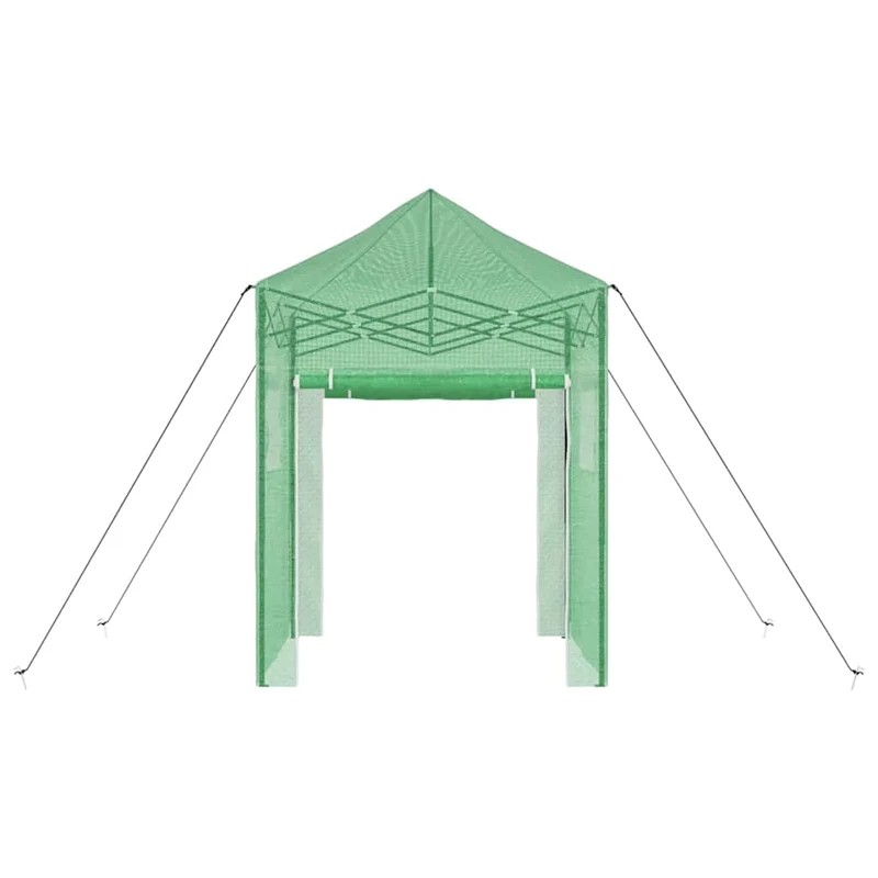 Serre pop-up rectangulaire jardin 200 x 200 x 300 cm pliable extérieur moderne en fer vert 02_0058858