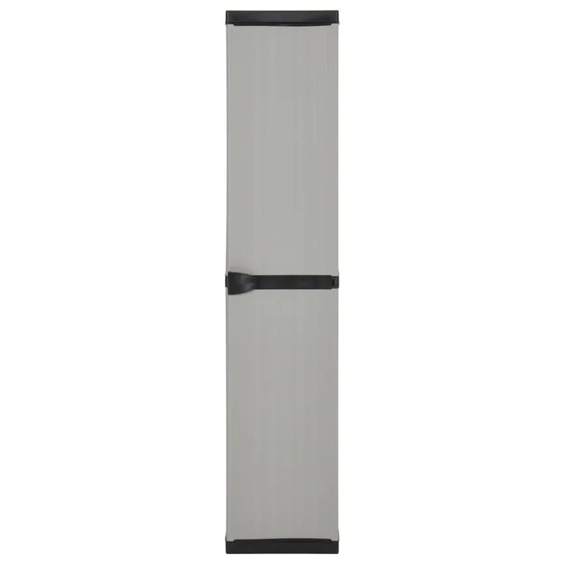 Armoire de rangement de jardin 34 x 40 x 168 cm avec 3 étagères design compact en PVC gris 02_0047065
