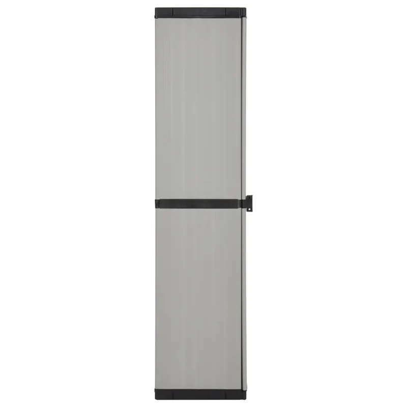 Armoire de rangement de jardin 34 x 40 x 168 cm avec 3 étagères design compact en PVC gris 02_0047065