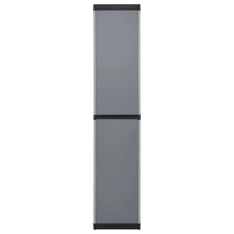 Armoire de rangement de jardin 34 x 40 x 168 cm avec 3 étagères design compact en PVC gris 02_0047065