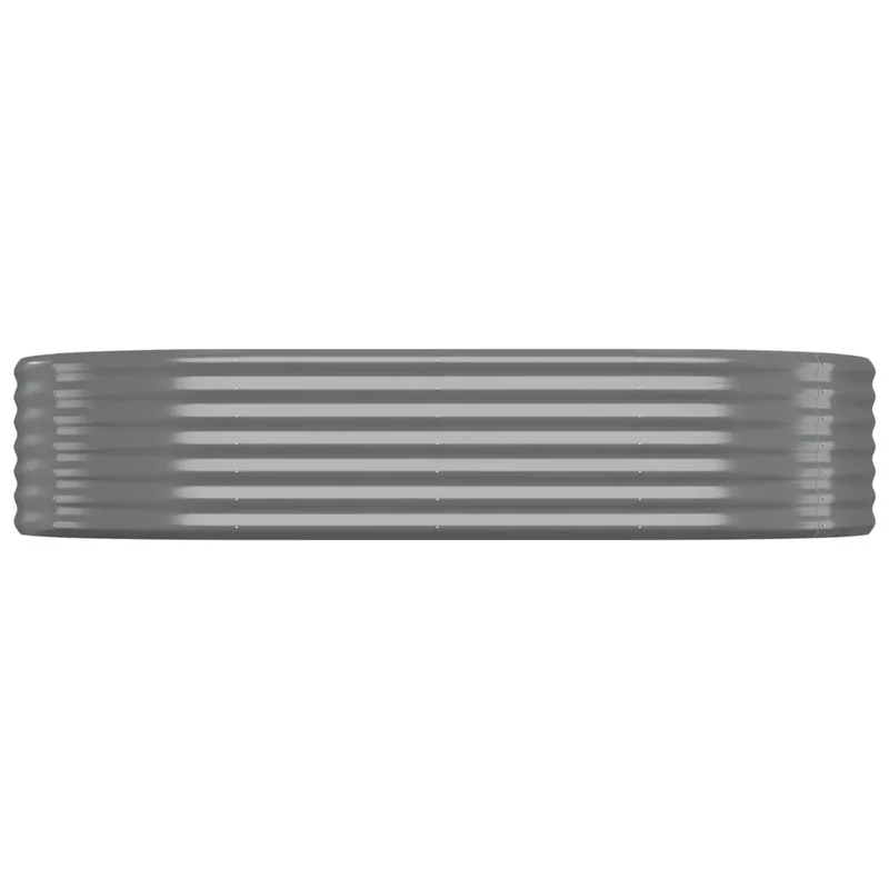 Lit surélevé de jardin ovale extérieur 175 x 100 x 36 cm pratique résistant aux intempéries en acier galvanisé gris 02_0046576