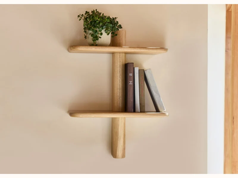 Étagère murale en bois massif BAOBAB - 2 tablettes