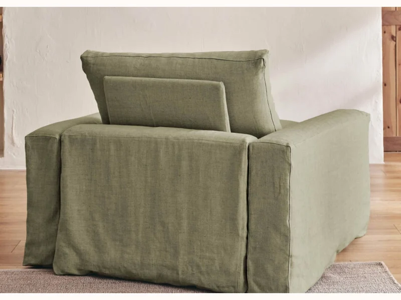 Fauteuil LENO en lin 60 cm