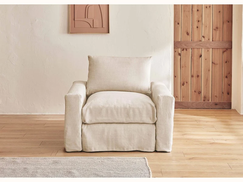 Fauteuil LENO en lin 60 cm